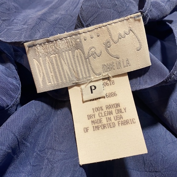 DOROTHY SCHOELLEN Blouse Layered Blue Embellished with Chain & Rhinestones-S/M - Picture 5 of 5